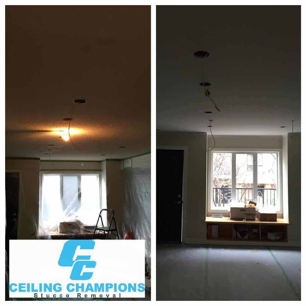 ceiling repair before and after job